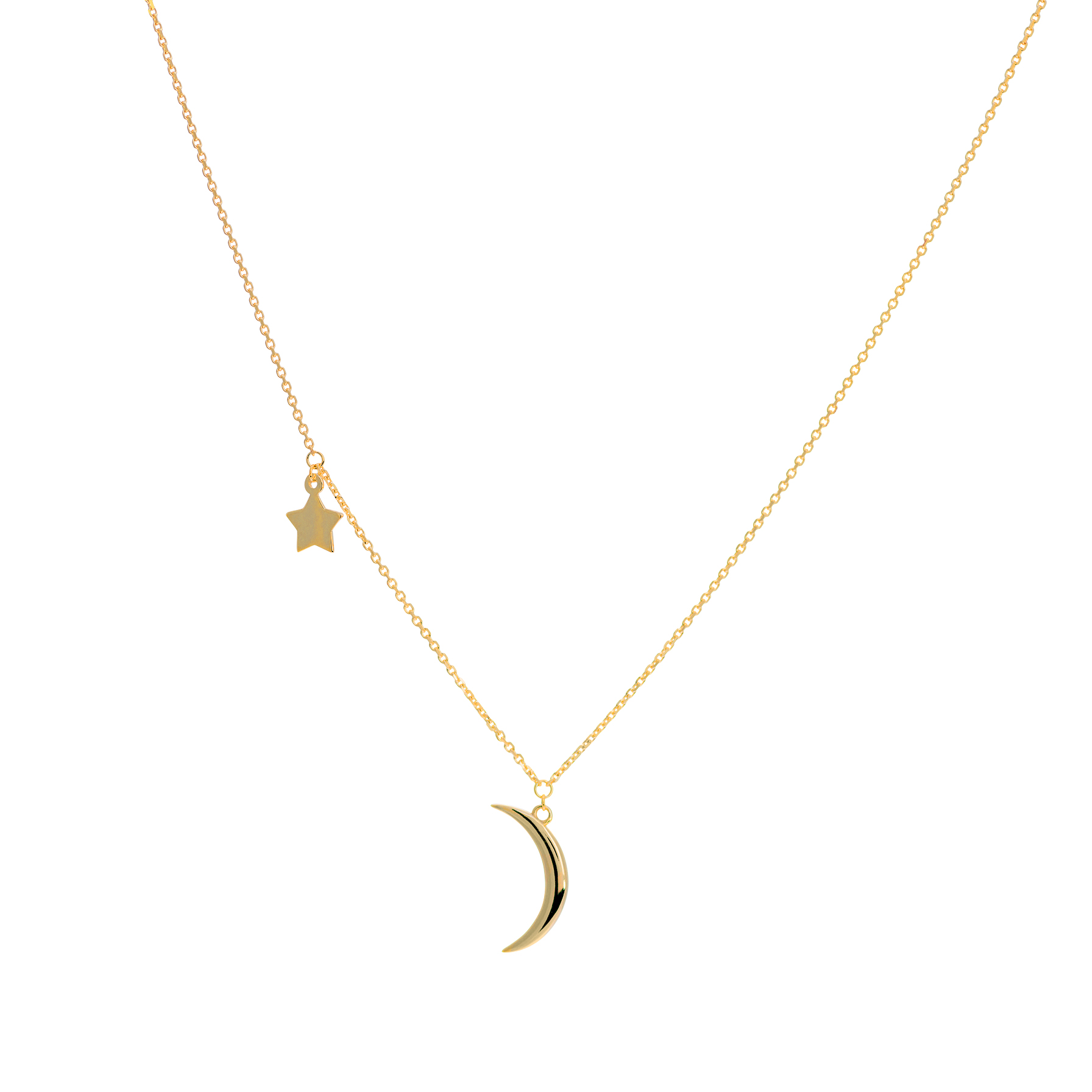 Gold Crescent Moon Necklace 