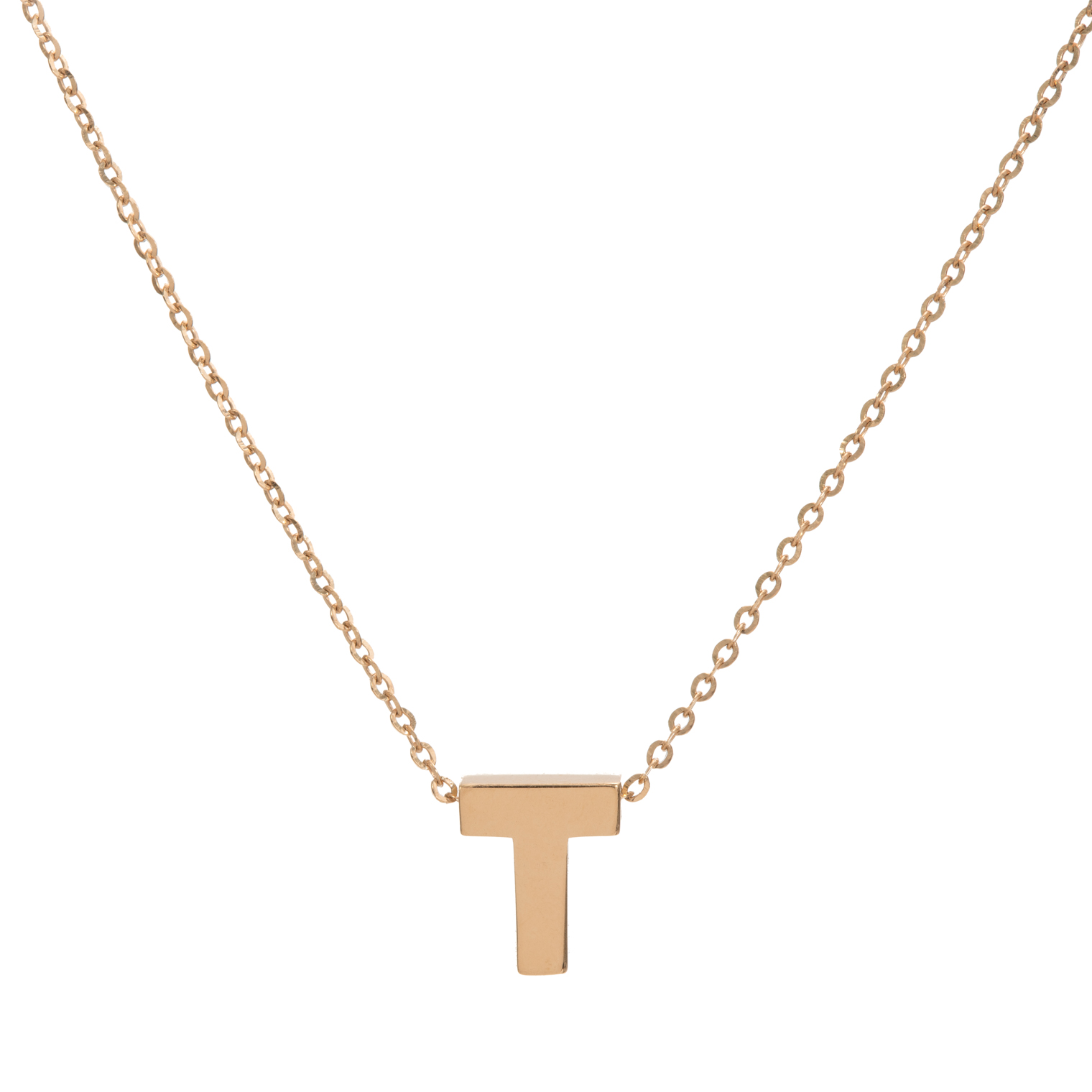 Initial Personalized Pendant Gemhub Custom Tilted Diamond Block Letter Initial Necklace 14k Yellow Gold
